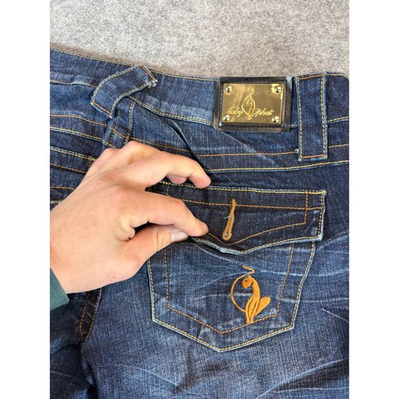 Vintage Y2K Baby Phat Jeans Shorts Womens Small Blue Denim Low Rise Hip Hop - Picture 6 of 10